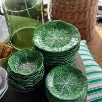 Luxe Cabbage Leaf Dinner Plate Box of 6 Green