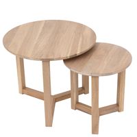 Oslo Set of 2 Side Tables White Wash Finish