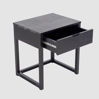 Oslo Black Oak Bedside Table