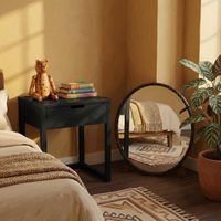 Oslo Black Oak Bedside Table