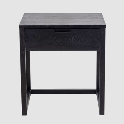 Oslo Black Oak Bedside Table
