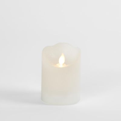 LED Battery Operated Wax Flameless Candle White 10cm