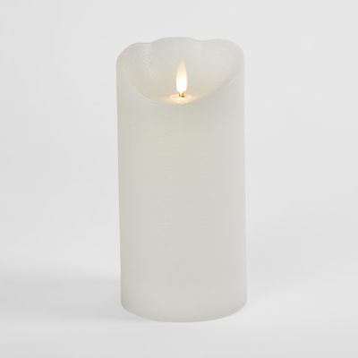 LED Battery Operated Wax Flameless Candle White 20cm