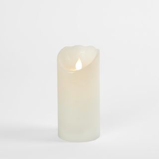 LED Battery Operated Wax Flameless Candle White 15cm