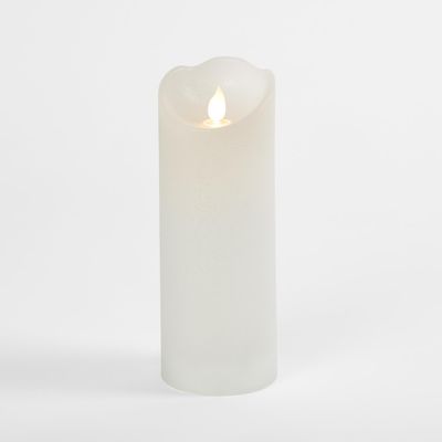 LED Battery Operated Wax Flameless Candle White 20cm