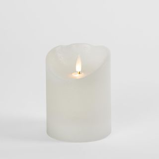 LED Battery Operated Wax Flameless Candle White 12.5cm