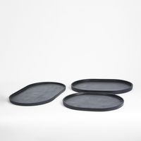 Esher Oval Platter Set Of 3 Black