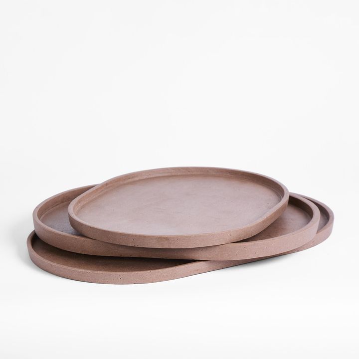 Esher Oval Platter Set Of 3 Clay