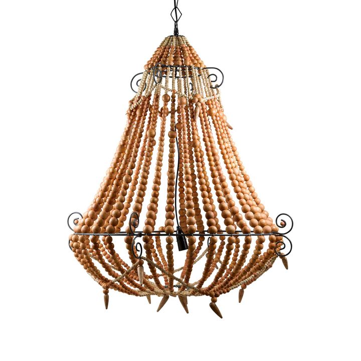 Beaded Chandelier Pendant Large Natural