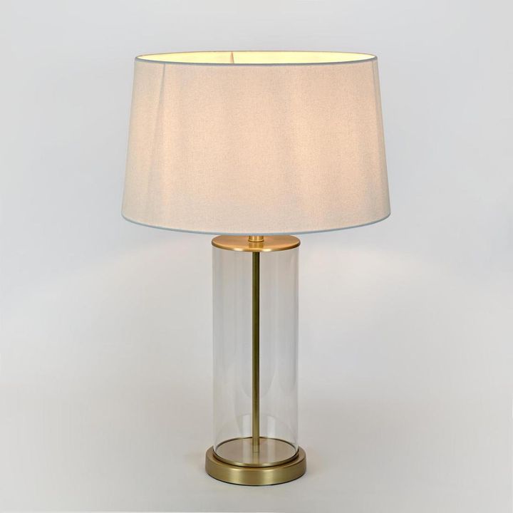 Iris Glass Table Lamp Base Antique Brass- Base Only