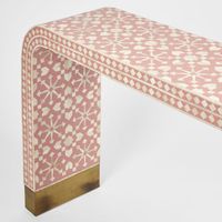 Adina Bone Inlay Console Table Peach/White