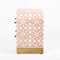 Adina Bone Inlay Bedside Table Peach/White