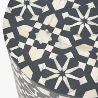 Adina Bone Inlay Side Table Grey/White