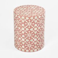 Adina Bone Inlay Side Table Peach/White