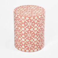 Adina Bone Inlay Side Table Peach/White