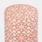 Adina Bone Inlay Side Table Peach/White