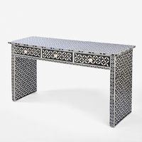 Stella Bone Inlay Console Table Black/White