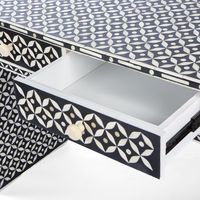 Stella Bone Inlay Console Table Black/White