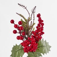 Christmas Holly and Red Berry Pick 32cm