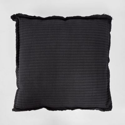 Ribbed Cushion Black