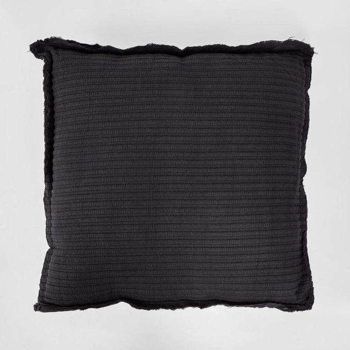 Ribbed Cushion Black