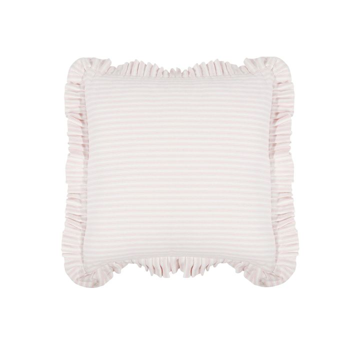 Tick Frill Cush 50x50 Pink