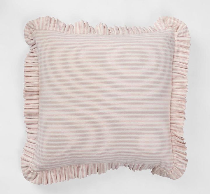 Tick Frill Cush 50x50 Pink