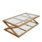 Zoey Cross American Oak Glass Coffee Table 140Cm