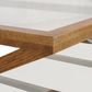 Zoey Cross American Oak Glass Coffee Table 140Cm