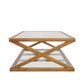 Zoey Cross American Oak Glass Coffee Table 140Cm