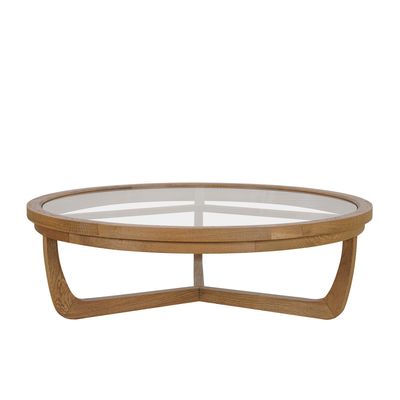 Iris Round Tri-Leg Coffee Table With Glass Top 100Cm