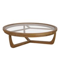 Iris Round Tri-Leg Coffee Table With Glass Top 100Cm