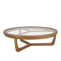 Iris Round Tri-Leg Coffee Table With Glass Top 100Cm