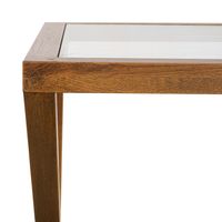 Zoey Cross American Oak Glass Side Table