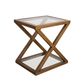 Zoey Cross American Oak Glass Side Table