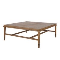 Clara Square Natural Oak Coffee Table With Brass Legs 100Cm