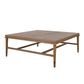 Clara Square Natural Oak Coffee Table With Brass Legs 100Cm