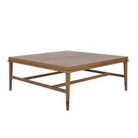 Clara Square Natural Oak Coffee Table With Brass Legs 100Cm