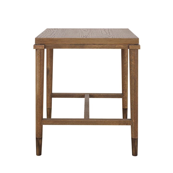 Clara Natural Oak Side Table With Brass Legs 50Cm