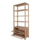 Amelia Reclaimed Oak Bookcase With 2 Glass Doors 230Cm High