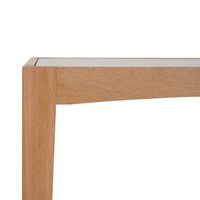 Mila Natural Oak Console With Rattan Base And Glass Top 152Cm