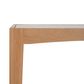 Mila Natural Oak Console With Rattan Base And Glass Top 152Cm