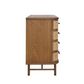 Freya Natural Oak 4 Draw Console With Rattan Wrap Front 90Cm