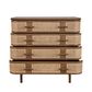 Freya Natural Oak 4 Draw Console With Rattan Wrap Front 90Cm