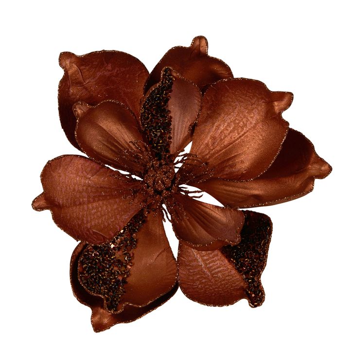 Glitter Bead Magnolia Clip Copper