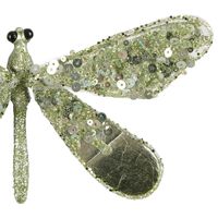 Shayle Glitter Clip on Dragonfly Green