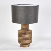 Circa Timber Table Lamp Small Black Shade