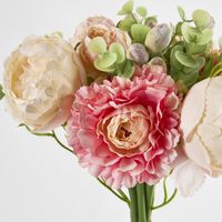 32cm Pink & Cream Marigold Peony Bouquet