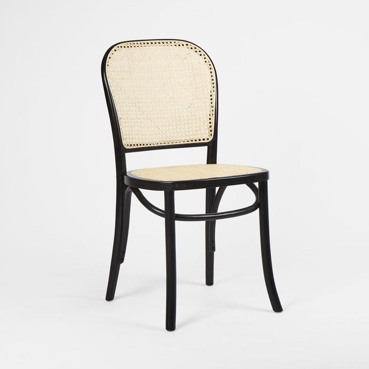 Nook Dining Chair Black Frame Natural Seat