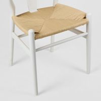 Atlas Dining Chair White Frame Natural Seat